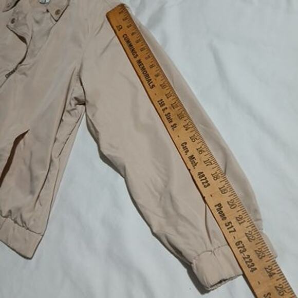 Nine West XXL Moto Jacket Elastic Hem Cream Windbreaker Lightweight Full-Zip - Picture 9 of 11